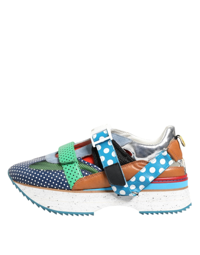 Dolce & Gabbana Multicolor Leather Low Top Sneakers Shoes - Beyzy Store - Dolce & Gabbana