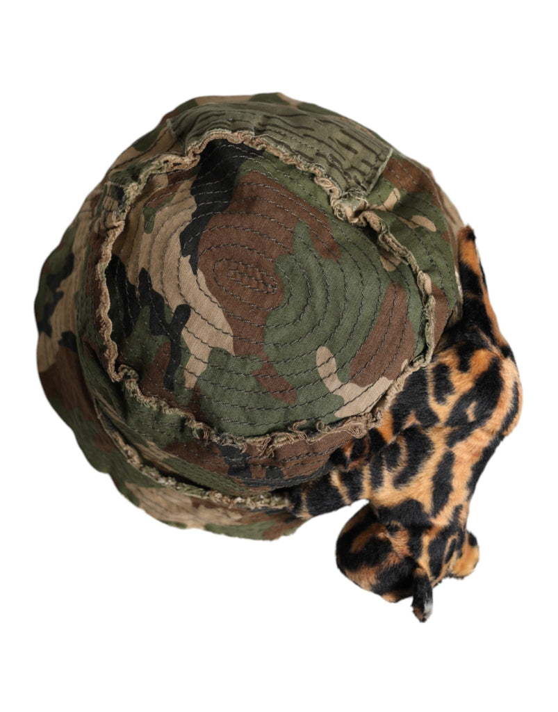 Dolce & Gabbana Multicolor Leopard Embellish Wide Brim Bucket Hat - Beyzy Store - Dolce & Gabbana