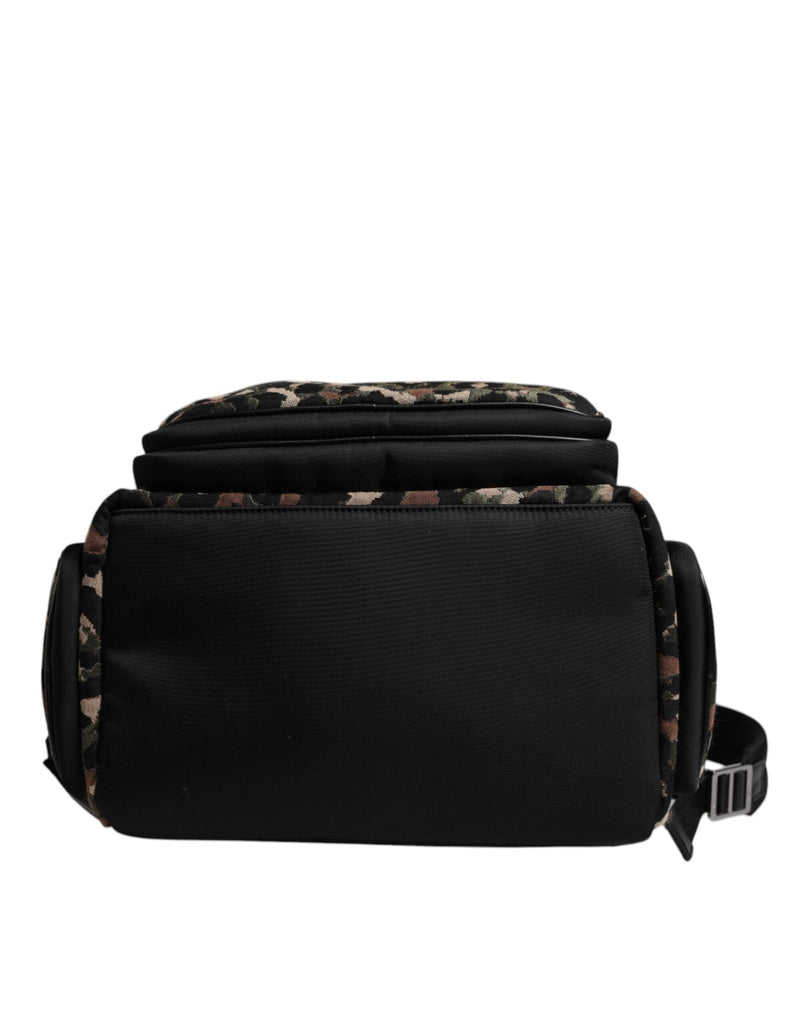 Dolce & Gabbana Multicolor Leopard Print DG Logo Plaque Men Backpack Bag - Beyzy Store - Dolce & Gabbana