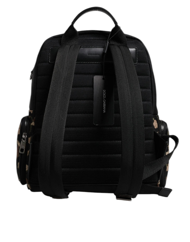 Dolce & Gabbana Multicolor Leopard Print DG Logo Plaque Men Backpack Bag - Beyzy Store - Dolce & Gabbana