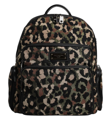 Dolce & Gabbana Multicolor Leopard Print DG Logo Plaque Men Backpack Bag - Beyzy Store - Dolce & Gabbana