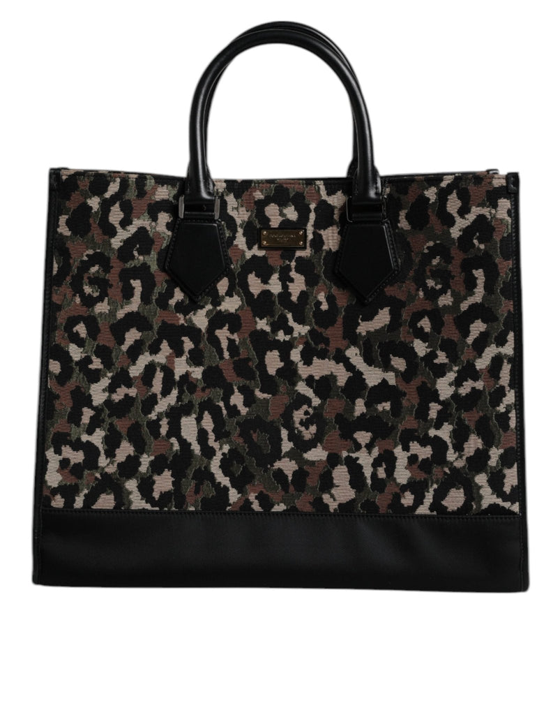 Dolce & Gabbana Multicolor Leopard Shopping Tote Shoulder Bag - Beyzy Store - Dolce & Gabbana