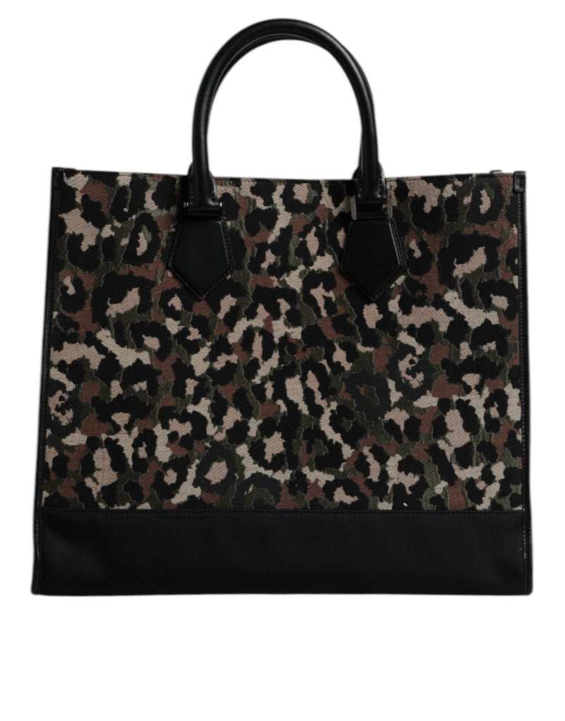 Dolce & Gabbana Multicolor Leopard Shopping Tote Shoulder Bag - Beyzy Store - Dolce & Gabbana