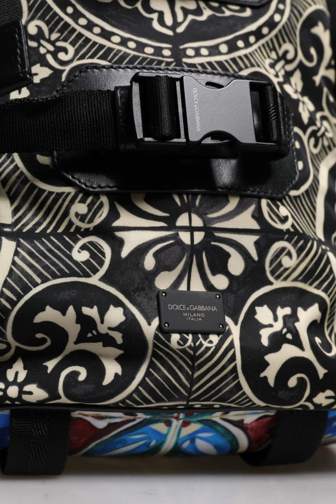 Dolce & Gabbana Multicolor Maiolica Print Nylon Backpack Bag - Beyzy Store - Dolce & Gabbana
