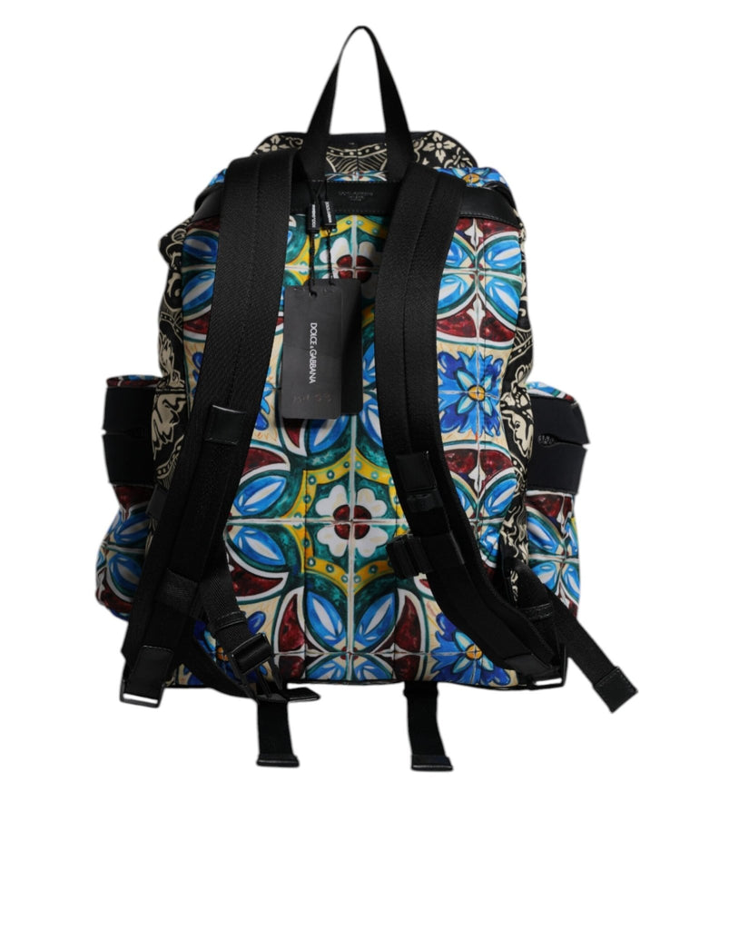 Dolce & Gabbana Multicolor Maiolica Print Nylon Backpack Bag - Beyzy Store - Dolce & Gabbana