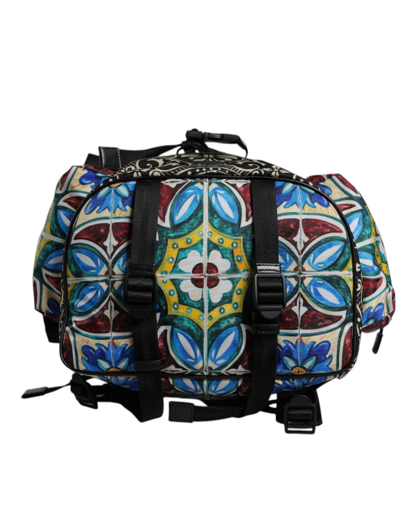 Dolce & Gabbana Multicolor Maiolica Print Nylon Backpack Bag - Beyzy Store - Dolce & Gabbana