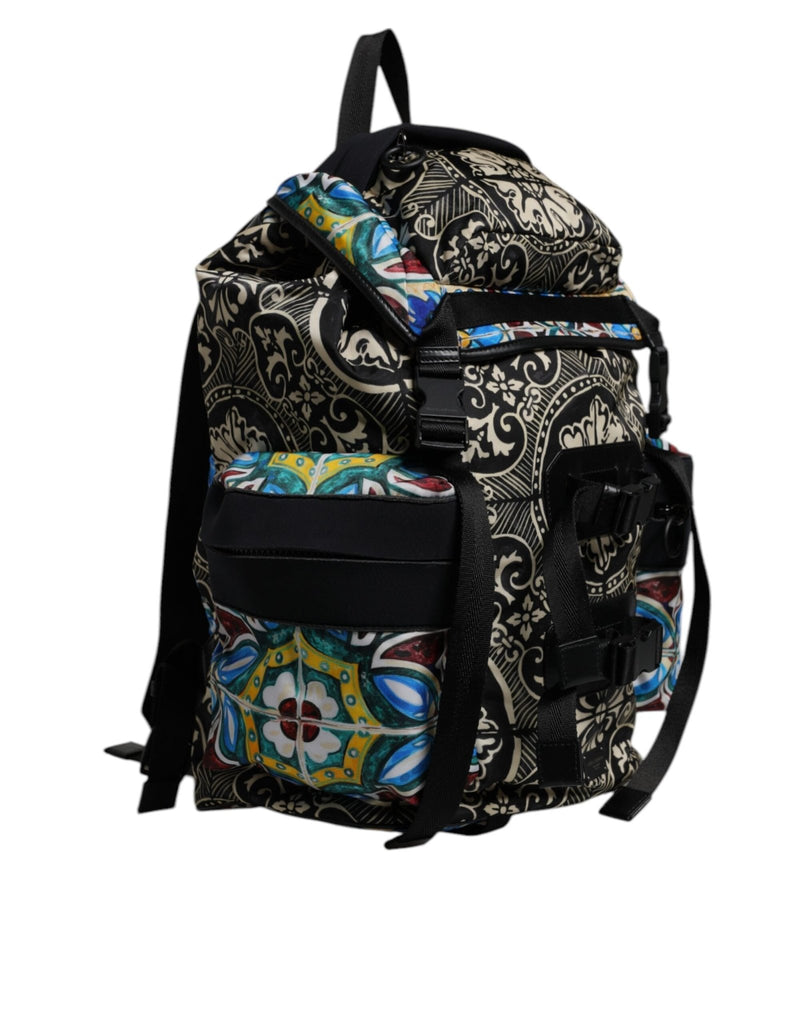 Dolce & Gabbana Multicolor Maiolica Print Nylon Backpack Bag - Beyzy Store - Dolce & Gabbana