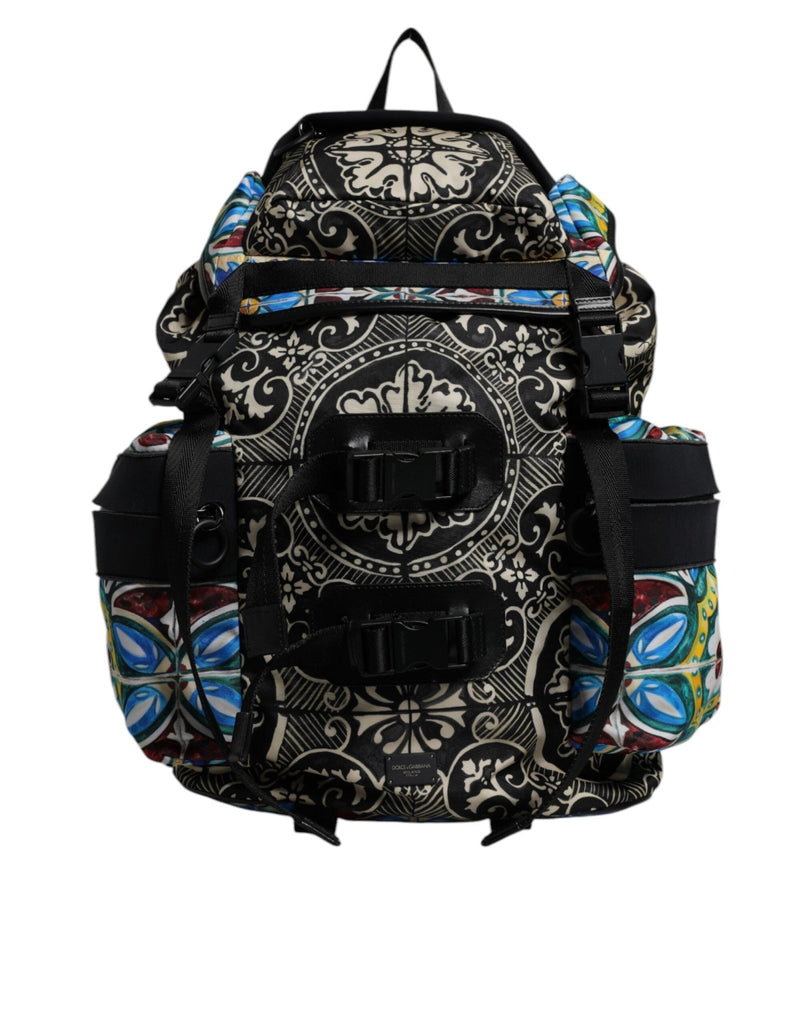 Dolce & Gabbana Multicolor Maiolica Print Nylon Backpack Bag - Beyzy Store - Dolce & Gabbana
