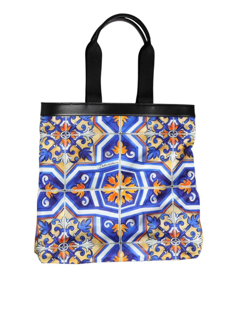 Dolce & Gabbana Multicolor Maiolica Print Tote Shoulder Strap Bag - Beyzy Store - Dolce & Gabbana