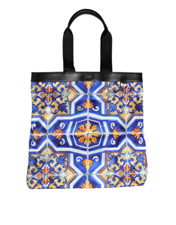 Dolce & Gabbana Multicolor Maiolica Print Tote Shoulder Strap Bag - Beyzy Store - Dolce & Gabbana