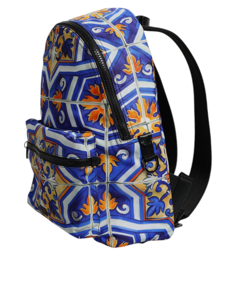 Dolce & Gabbana Multicolor Majolica Print Nylon Travel Backpack Bag - Beyzy Store - Dolce & Gabbana
