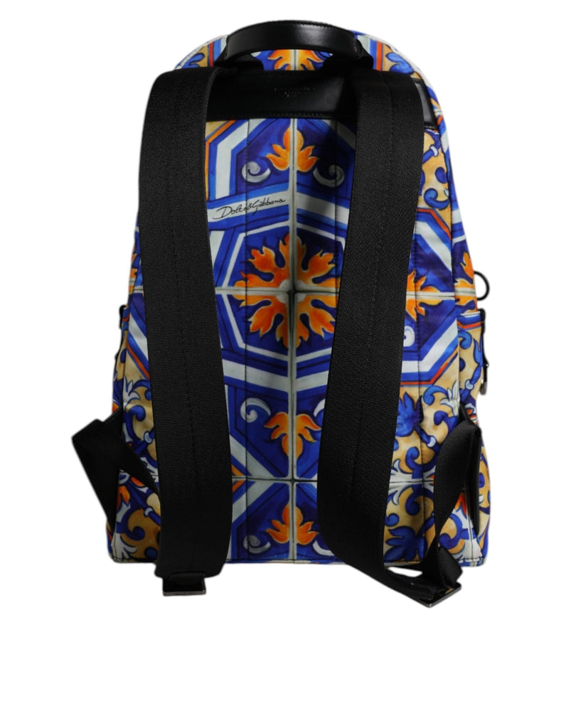 Dolce & Gabbana Multicolor Majolica Print Nylon Travel Backpack Bag - Beyzy Store - Dolce & Gabbana