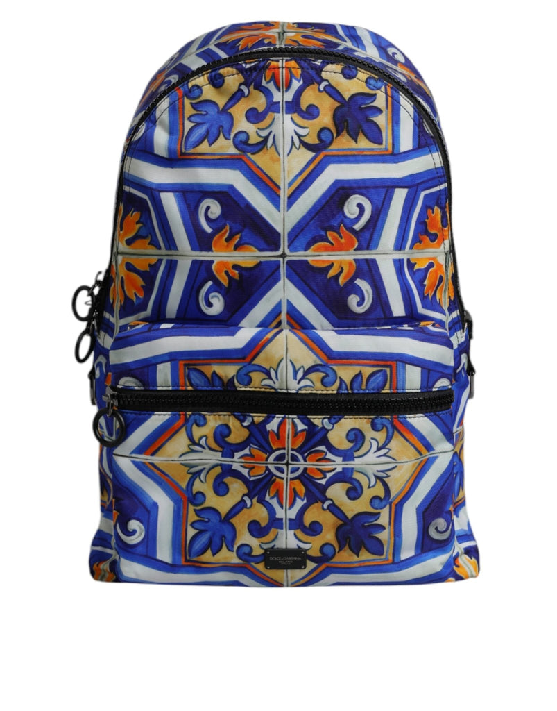 Dolce & Gabbana Multicolor Majolica Print Nylon Travel Backpack Bag - Beyzy Store - Dolce & Gabbana