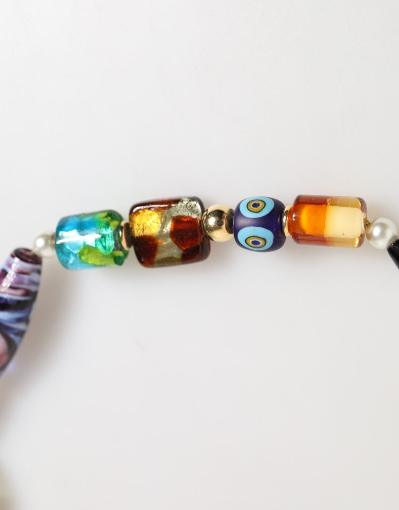 Dolce & Gabbana Multicolor Murano Glass Beads Gold Chain Jewelry Necklace - Beyzy Store - Dolce & Gabbana