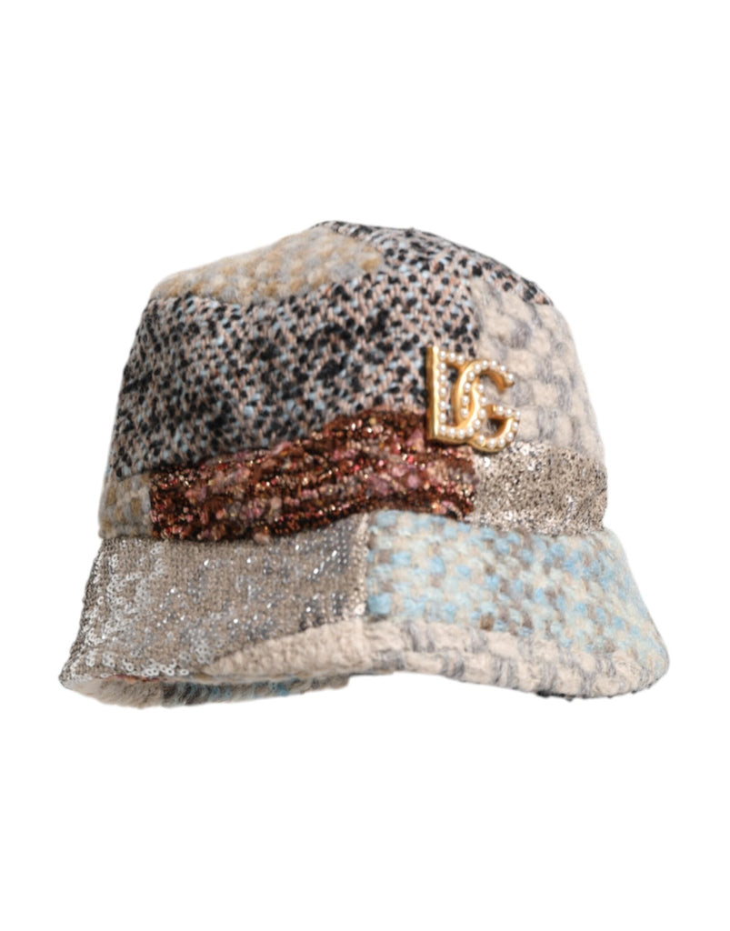 Dolce & Gabbana Multicolor Patchwork Embellished Bucket Hat - Beyzy Store - Dolce & Gabbana
