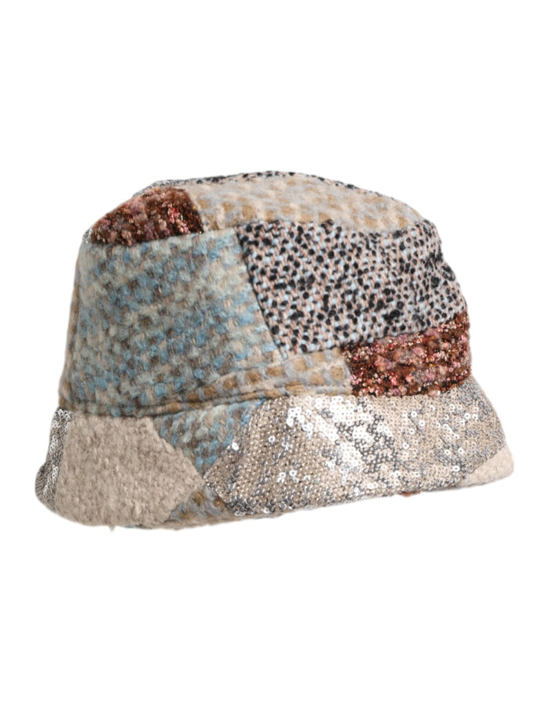 Dolce & Gabbana Multicolor Patchwork Embellished Bucket Hat - Beyzy Store - Dolce & Gabbana