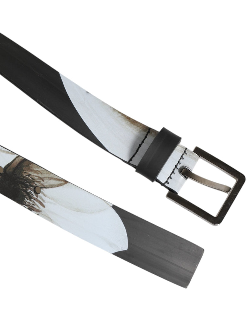 Dolce & Gabbana Multicolor PVC Floral Silver Buckle Men Belt - Beyzy Store - Dolce & Gabbana