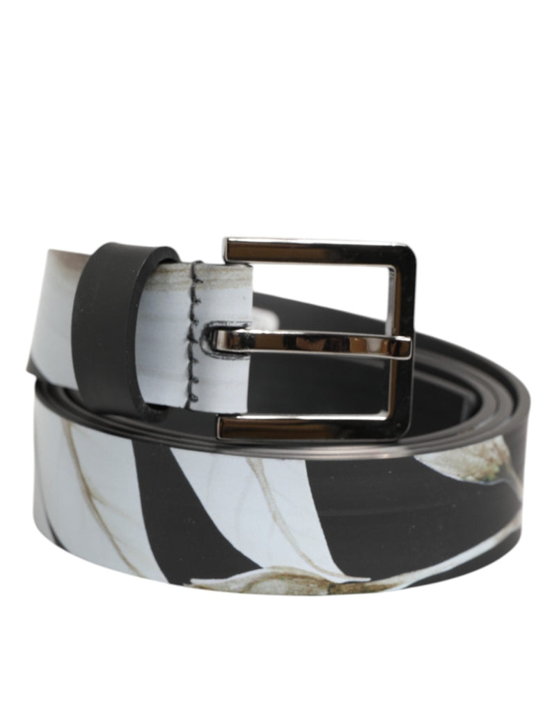 Dolce & Gabbana Multicolor PVC Floral Silver Buckle Men Belt - Beyzy Store - Dolce & Gabbana