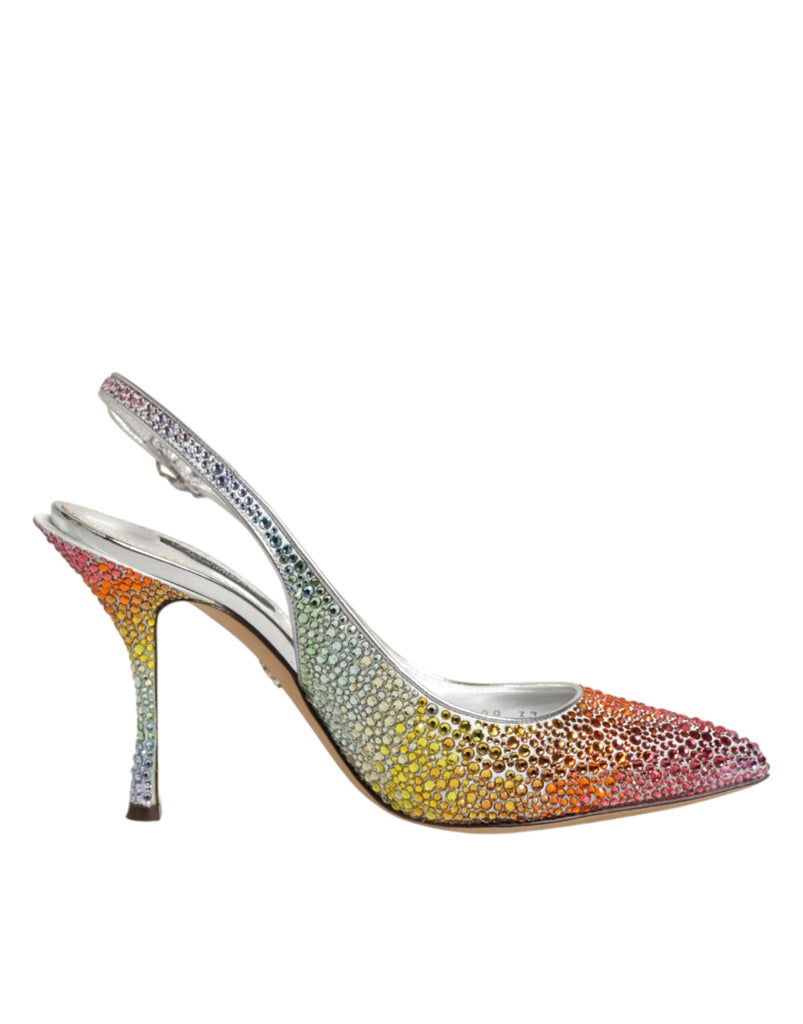 Dolce & Gabbana Multicolor Sequin Slingback Pumps Shoes - Beyzy Store - Dolce & Gabbana