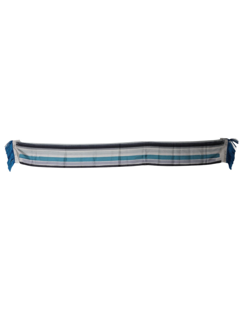 Dolce & Gabbana Multicolor Stripes Silk Fringes Neck Foulard Scarf - Beyzy Store - Dolce & Gabbana