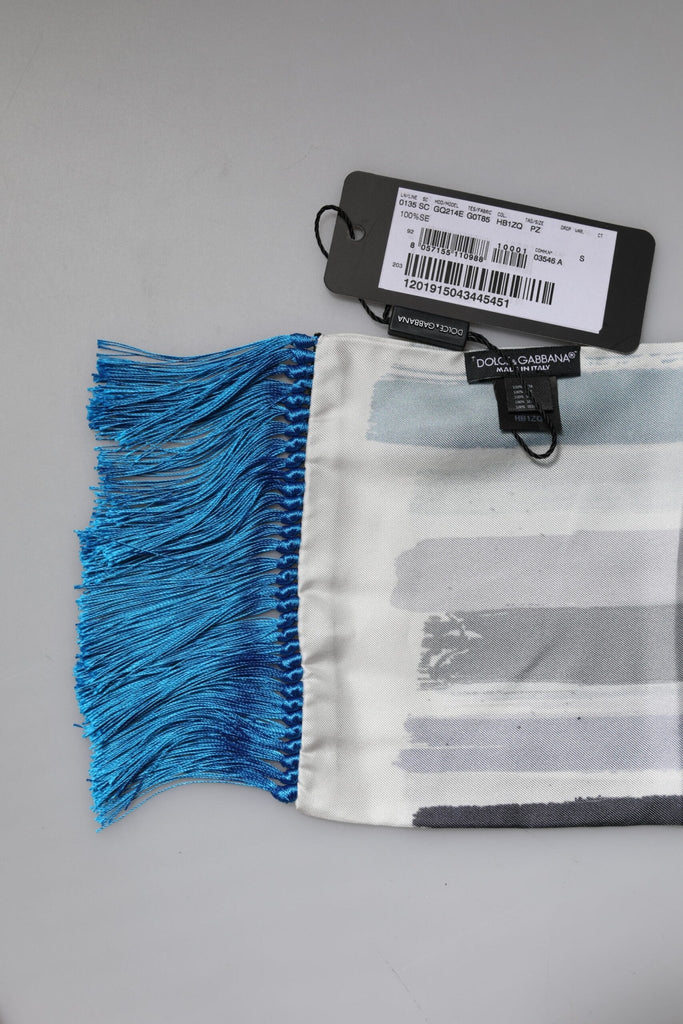 Dolce & Gabbana Multicolor Stripes Silk Fringes Neck Foulard Scarf - Beyzy Store - Dolce & Gabbana