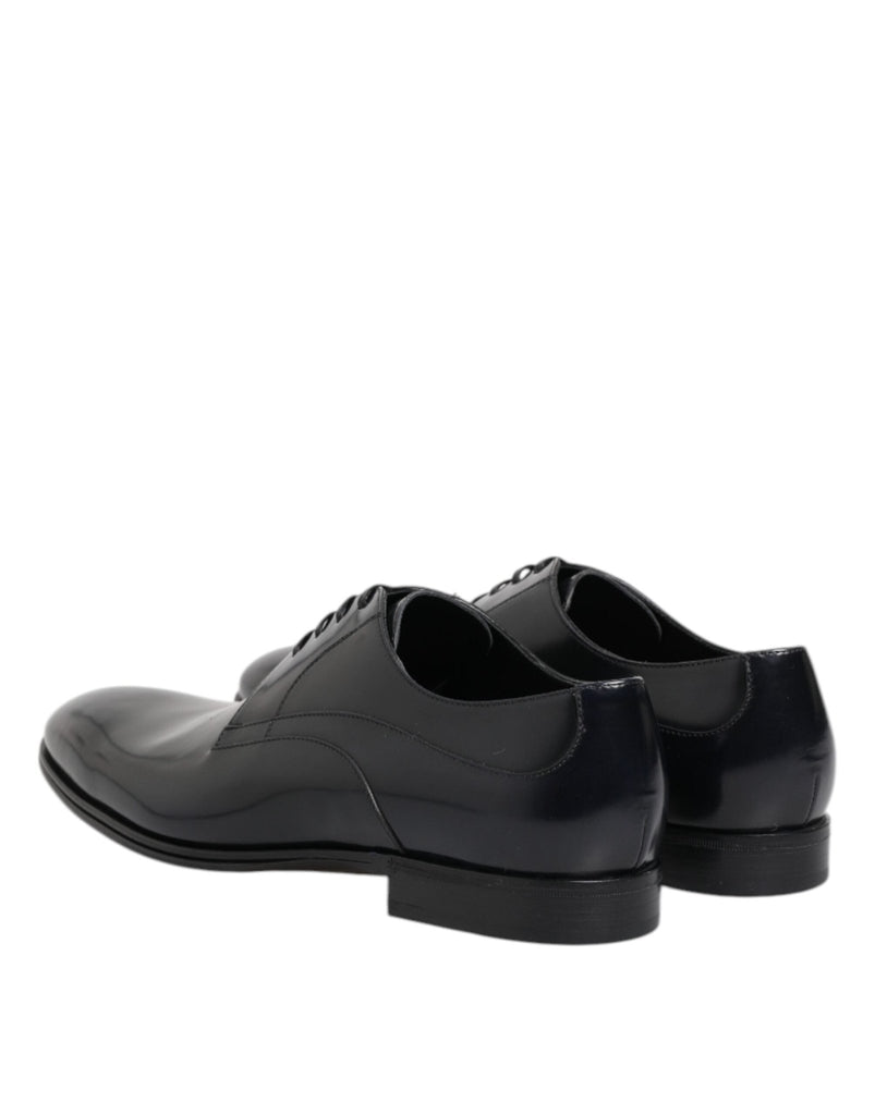 Dolce & Gabbana Navy Blue Leather Lace Up Derby Formal Shoes - Beyzy Store - Dolce & Gabbana