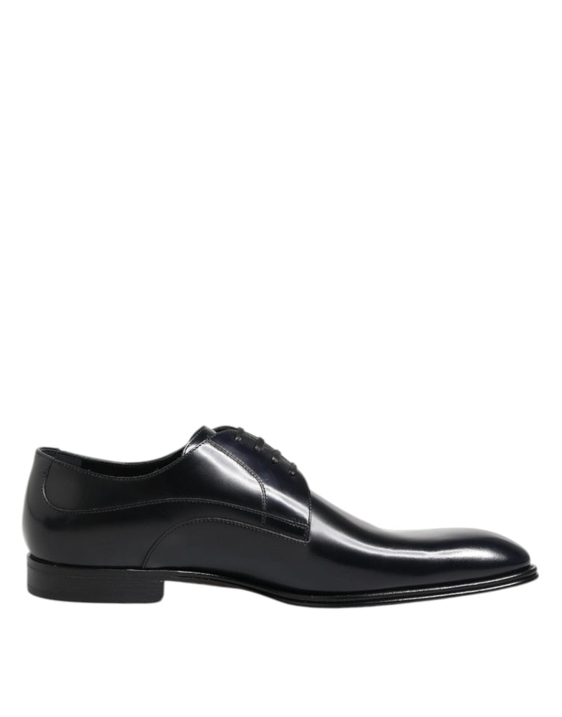 Dolce & Gabbana Navy Blue Leather Lace Up Derby Formal Shoes - Beyzy Store - Dolce & Gabbana