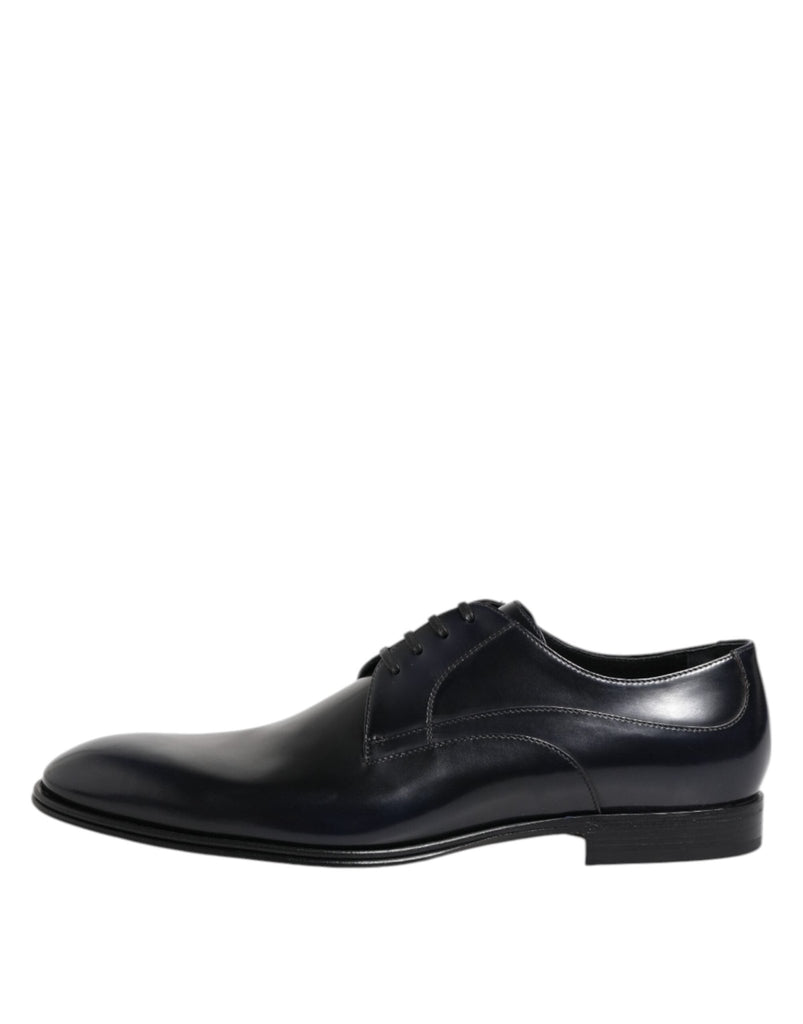 Dolce & Gabbana Navy Blue Leather Lace Up Derby Formal Shoes - Beyzy Store - Dolce & Gabbana