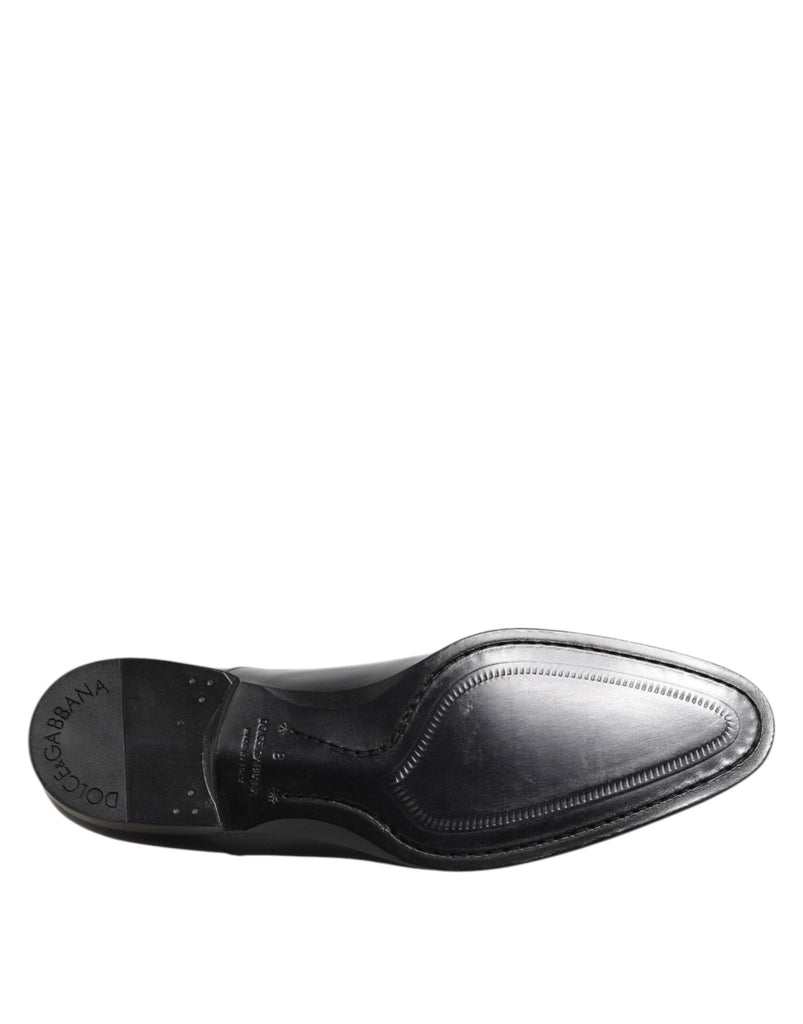 Dolce & Gabbana Navy Blue Leather Lace Up Derby Formal Shoes - Beyzy Store - Dolce & Gabbana