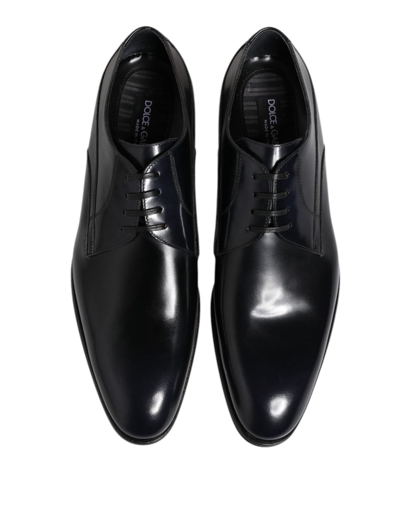 Dolce & Gabbana Navy Blue Leather Lace Up Derby Formal Shoes - Beyzy Store - Dolce & Gabbana