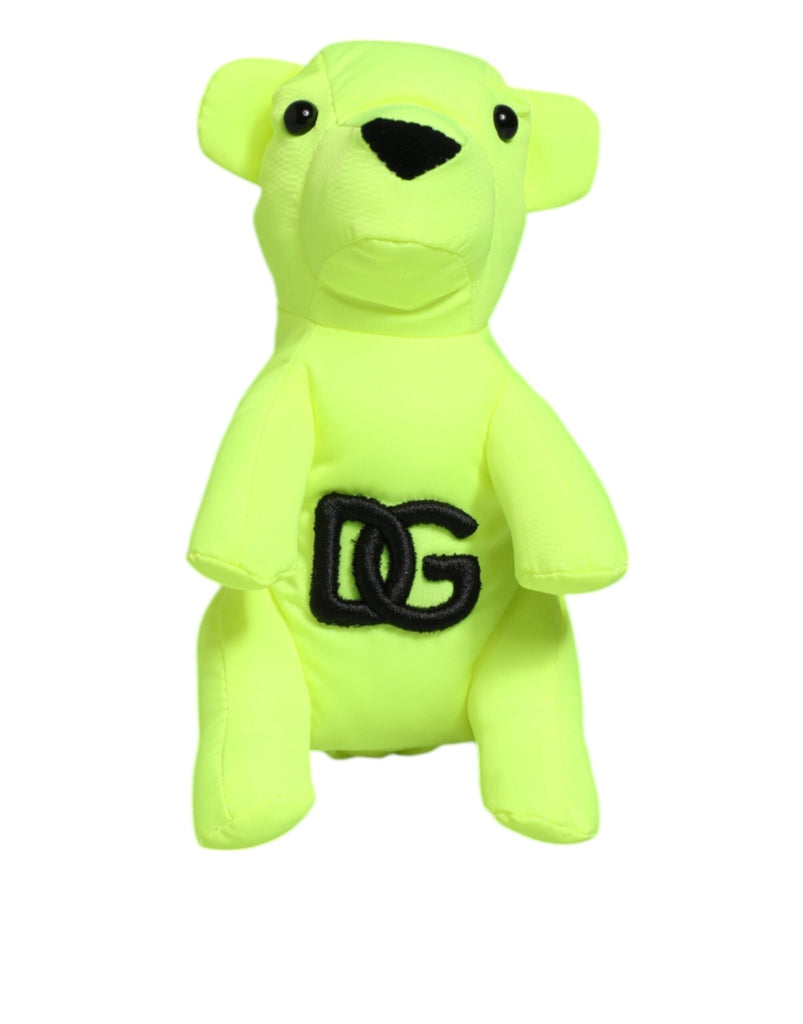 Dolce & Gabbana Neon Green Bear Embroidered Logo Men Keychain Clasp Keyring - Beyzy Store - Dolce & Gabbana
