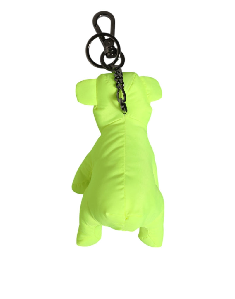 Dolce & Gabbana Neon Green Bear Embroidered Logo Men Keychain Clasp Keyring - Beyzy Store - Dolce & Gabbana
