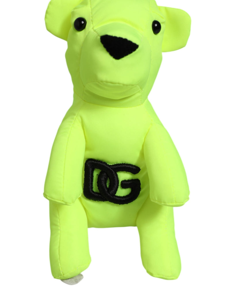 Dolce & Gabbana Neon Green Bear Embroidered Logo Men Keychain Clasp Keyring - Beyzy Store - Dolce & Gabbana
