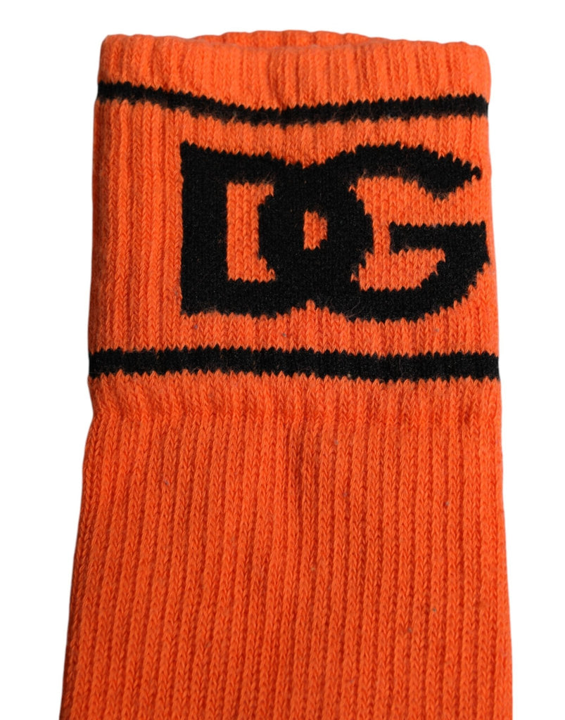 Dolce & Gabbana Orange Cotton DG Logo Print Open Toe Socks - Beyzy Store - Dolce & Gabbana