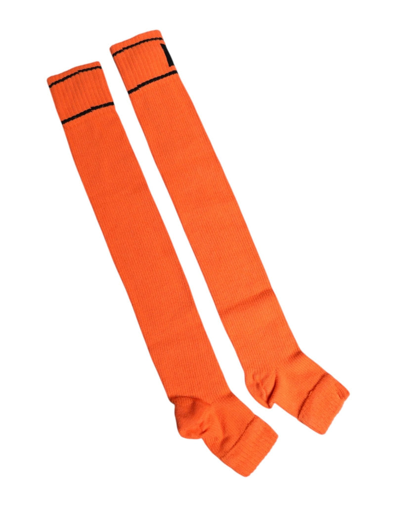 Dolce & Gabbana Orange Cotton DG Logo Print Open Toe Socks - Beyzy Store - Dolce & Gabbana