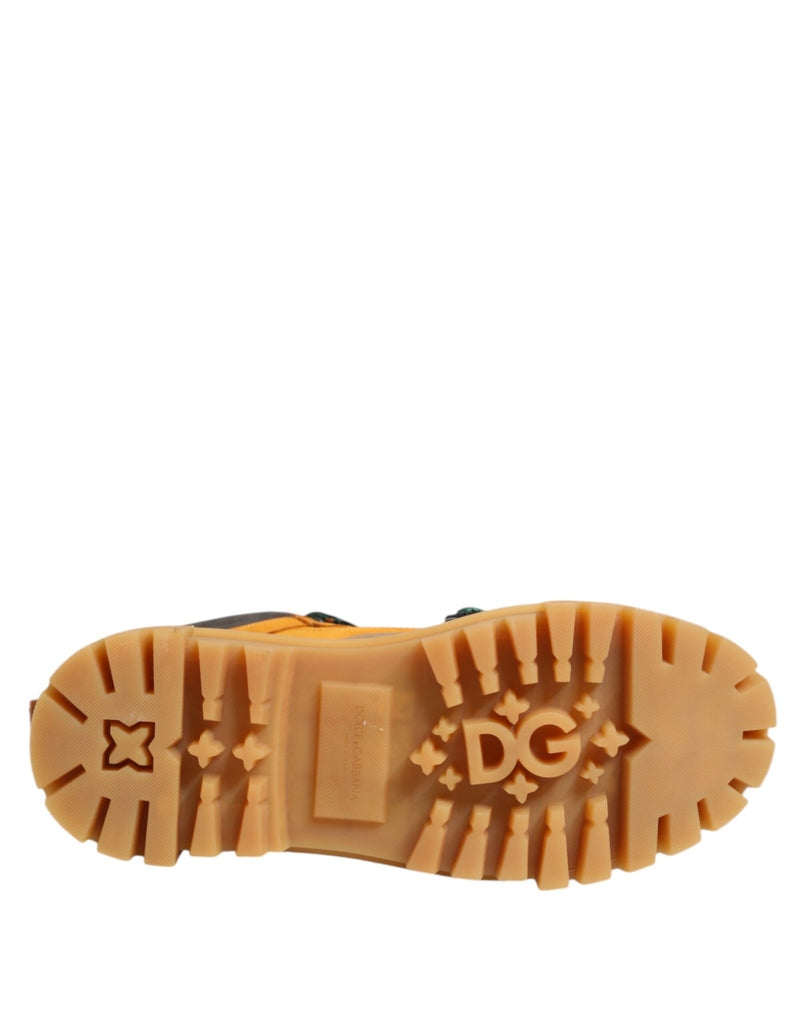 Dolce & Gabbana Orange Lace Up Trekking Ankle Boots Shoes - Beyzy Store - Dolce & Gabbana