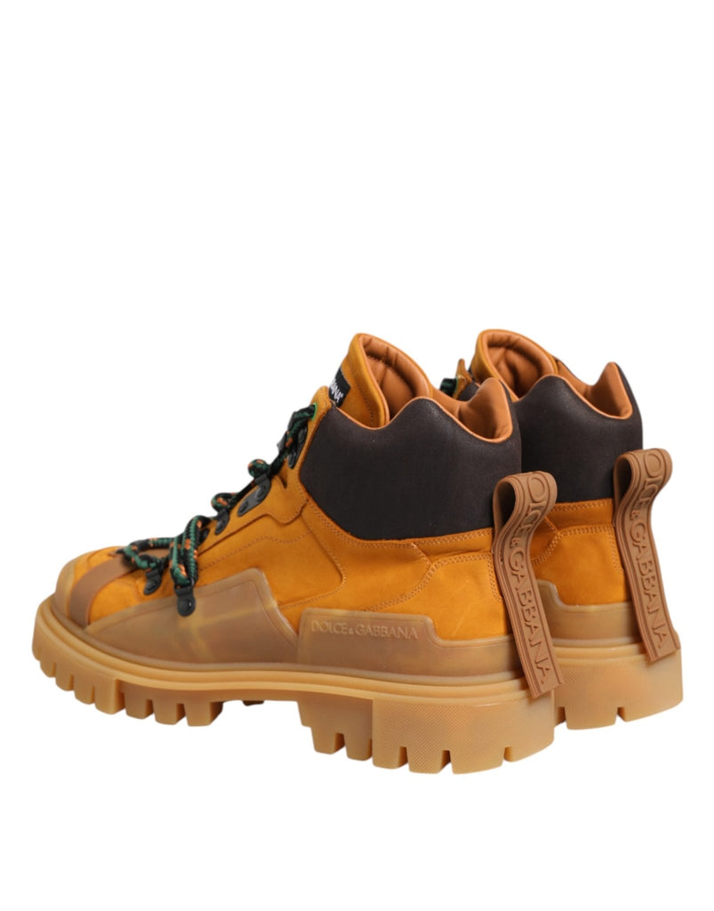 Dolce & Gabbana Orange Lace Up Trekking Ankle Boots Shoes - Beyzy Store - Dolce & Gabbana