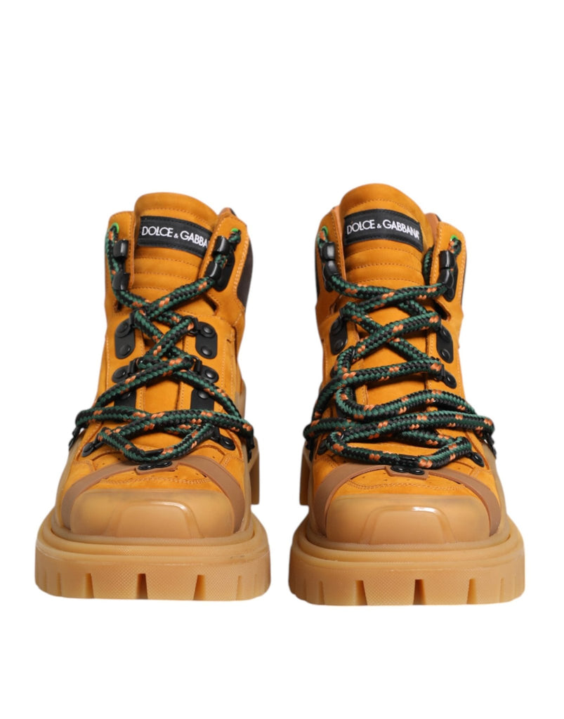 Dolce & Gabbana Orange Lace Up Trekking Ankle Boots Shoes - Beyzy Store - Dolce & Gabbana