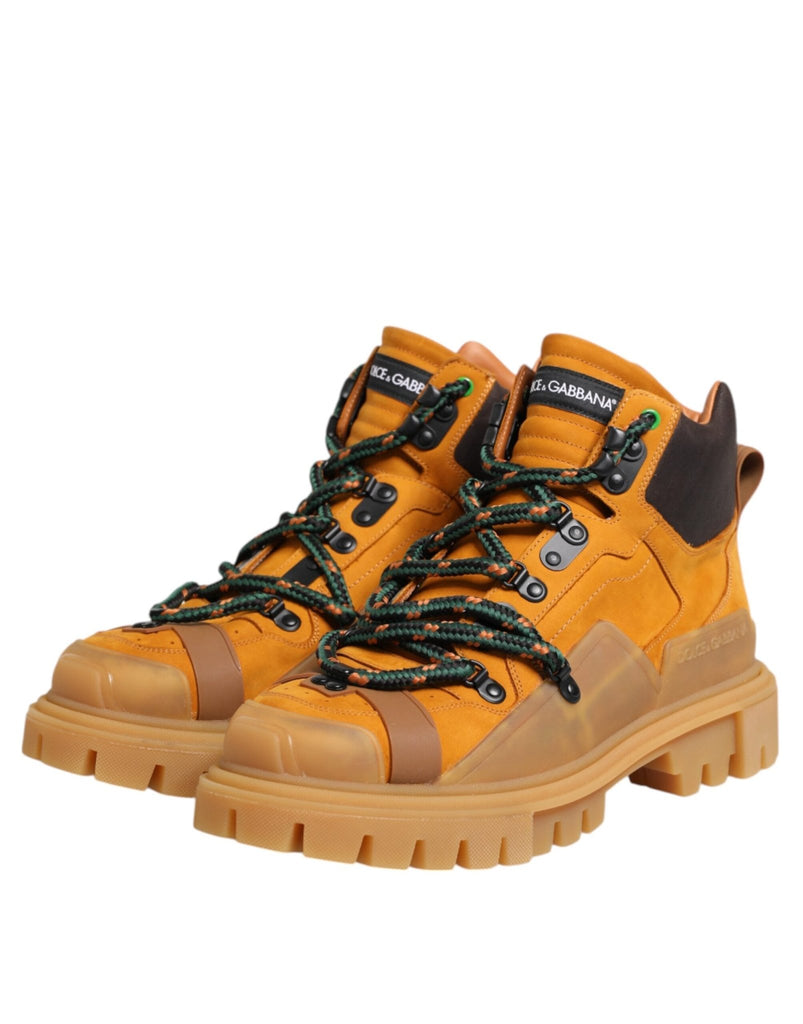 Dolce & Gabbana Orange Lace Up Trekking Ankle Boots Shoes - Beyzy Store - Dolce & Gabbana