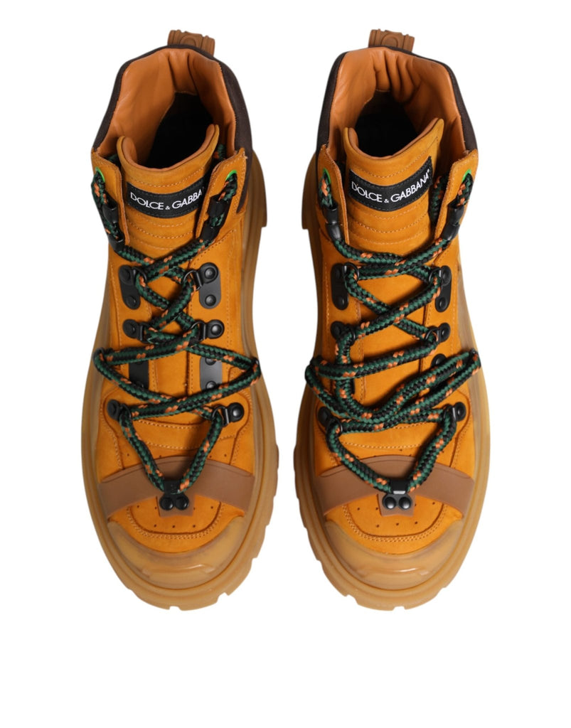 Dolce & Gabbana Orange Lace Up Trekking Ankle Boots Shoes - Beyzy Store - Dolce & Gabbana