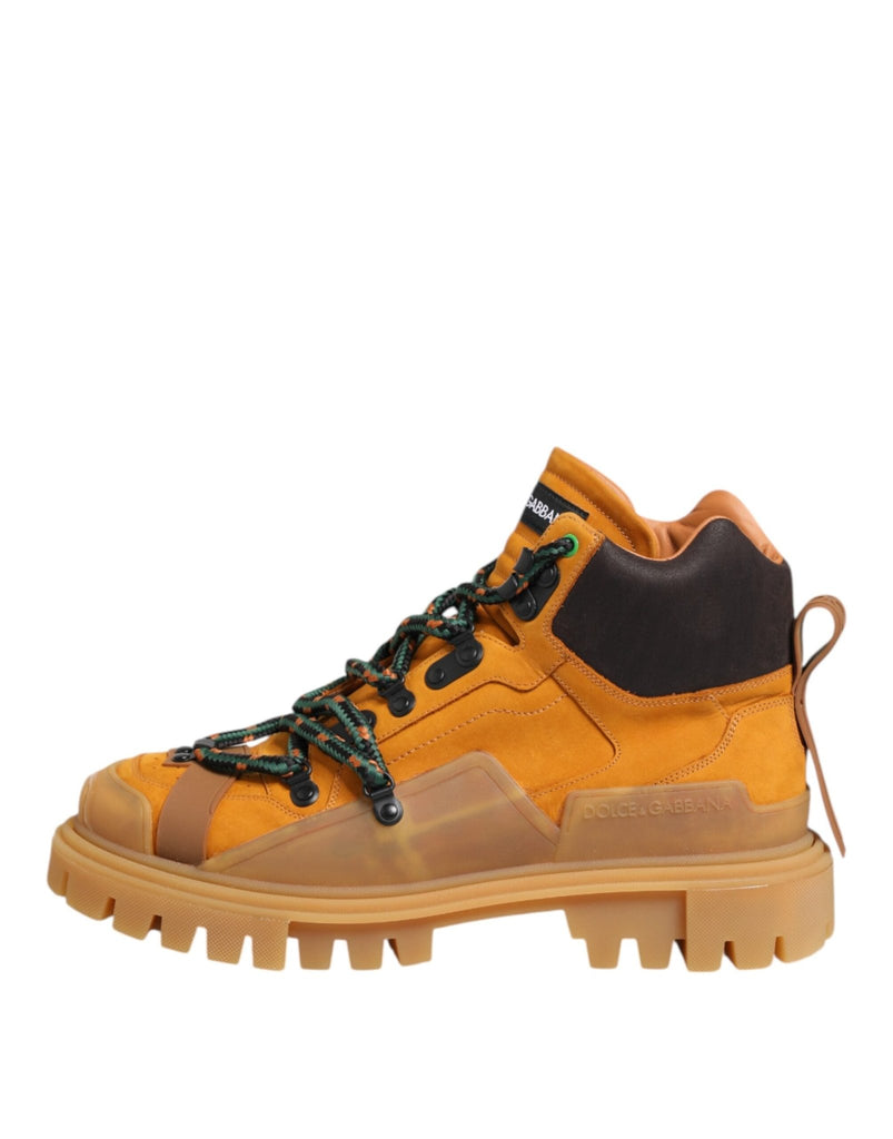 Dolce & Gabbana Orange Lace Up Trekking Ankle Boots Shoes - Beyzy Store - Dolce & Gabbana