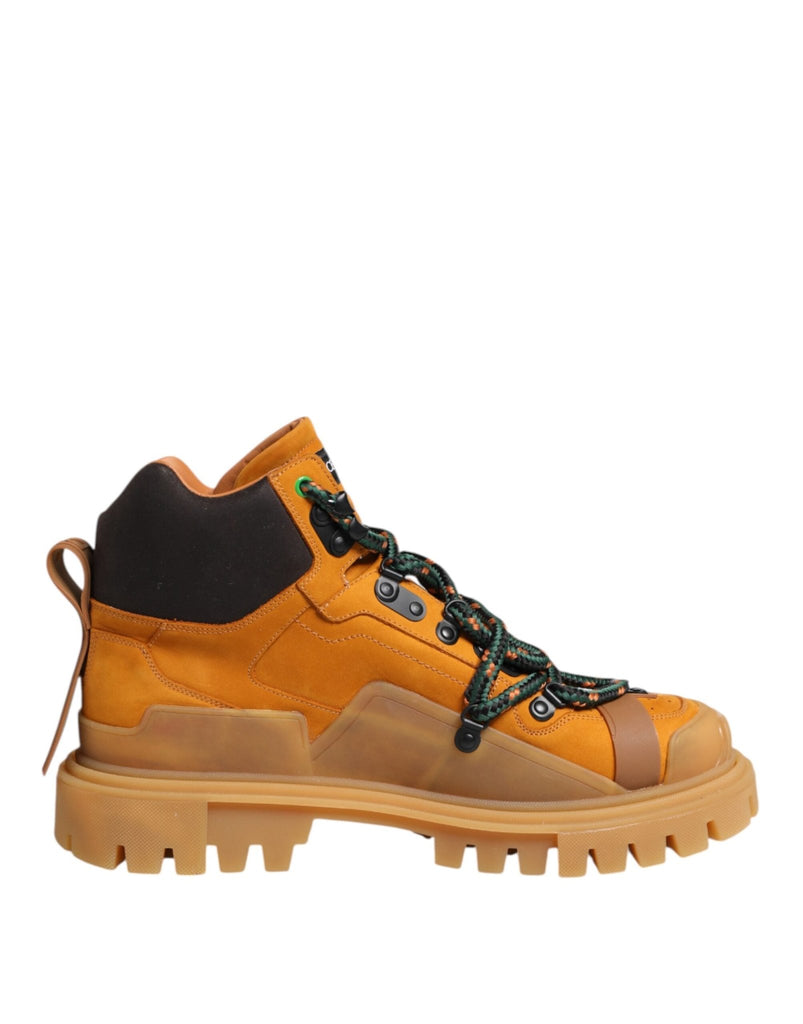 Dolce & Gabbana Orange Lace Up Trekking Ankle Boots Shoes - Beyzy Store - Dolce & Gabbana