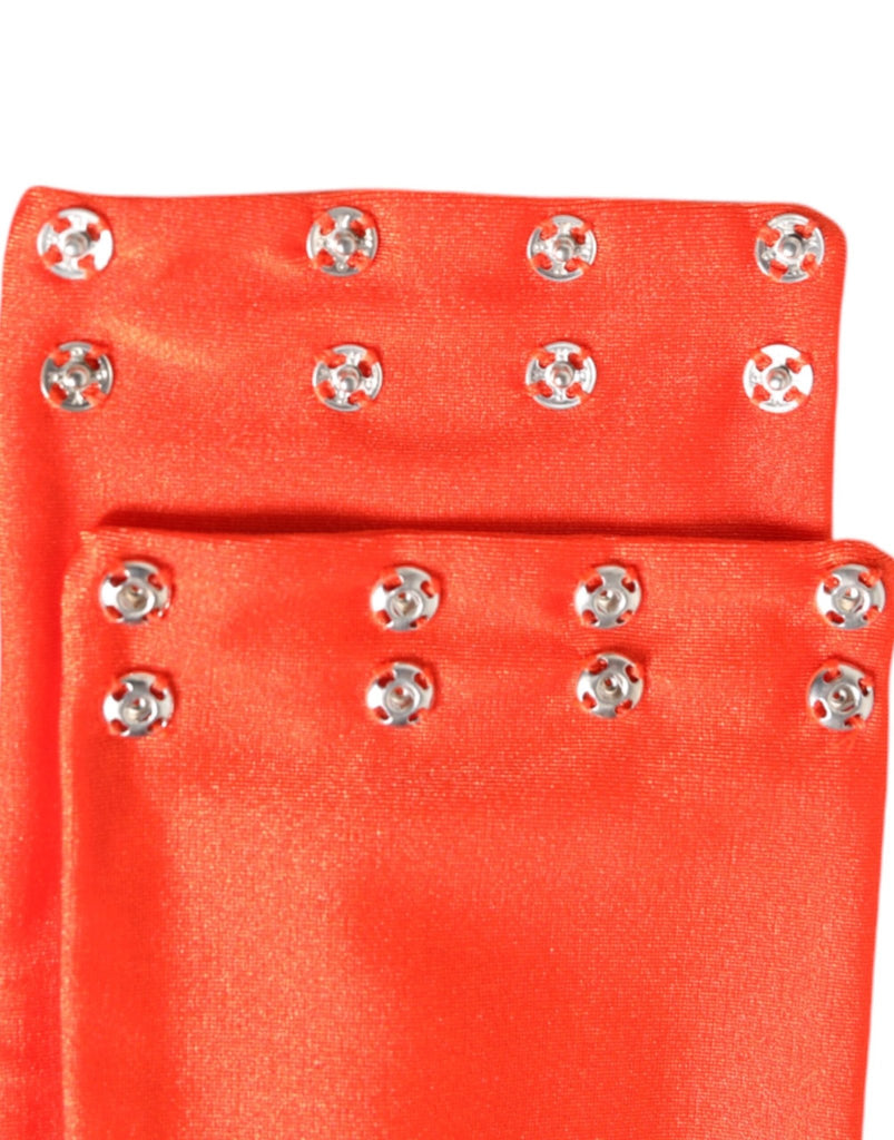 Dolce & Gabbana Orange Nylon Stretch Women Neck Warmer Scarf - Beyzy Store - Dolce & Gabbana