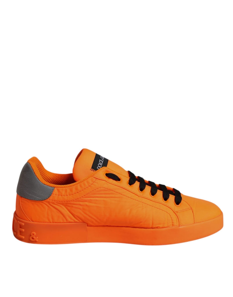 Dolce & Gabbana Orange Portofino Logo Tape Men Sneakers Shoes - Beyzy Store - Dolce & Gabbana