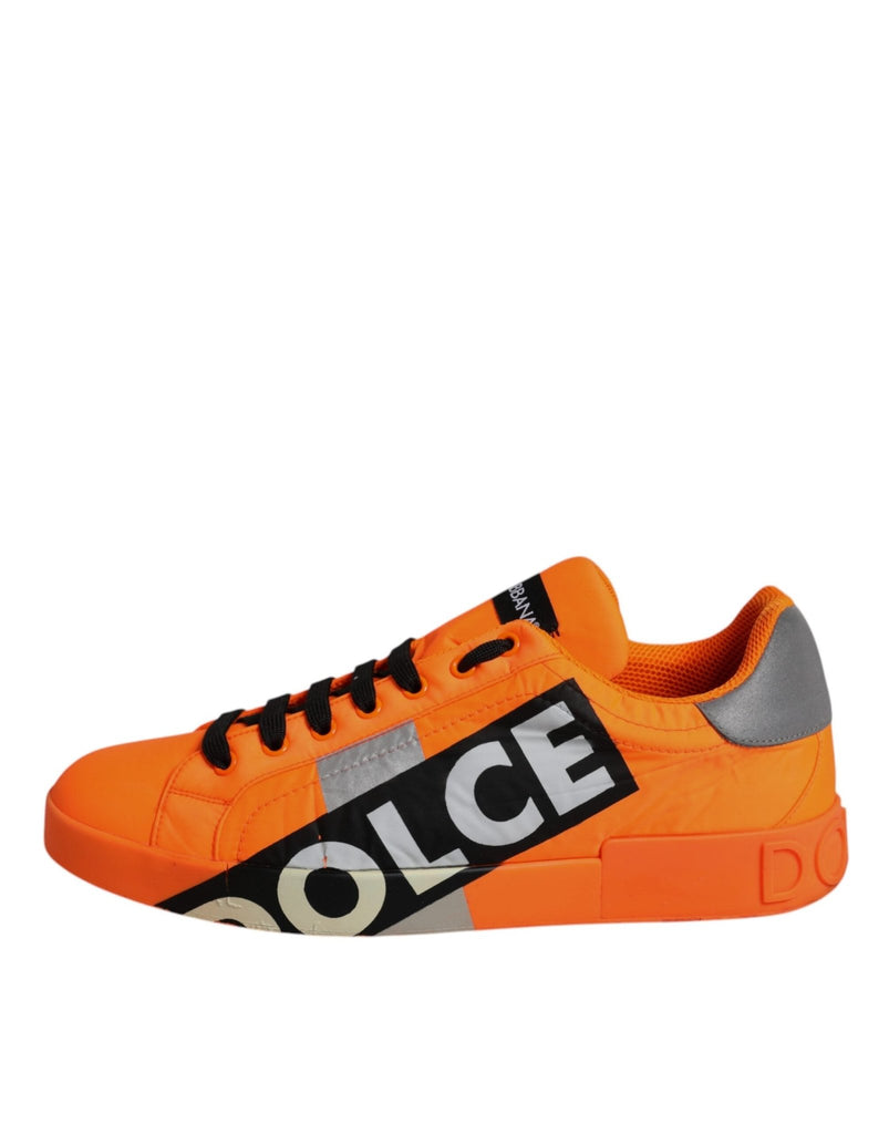 Dolce & Gabbana Orange Portofino Logo Tape Men Sneakers Shoes - Beyzy Store - Dolce & Gabbana