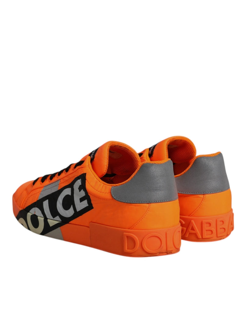 Dolce & Gabbana Orange Portofino Logo Tape Men Sneakers Shoes - Beyzy Store - Dolce & Gabbana