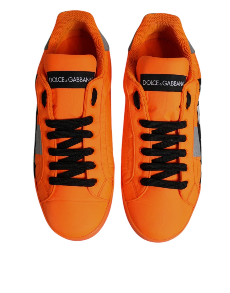 Dolce & Gabbana Orange Portofino Logo Tape Men Sneakers Shoes - Beyzy Store - Dolce & Gabbana