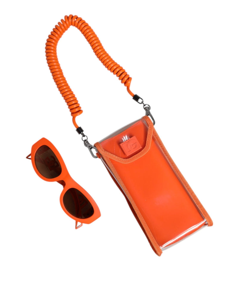 Dolce & Gabbana Orange Reborn To Live Oval Frame Logo Eyewear Sunglasses - Beyzy Store - Dolce & Gabbana