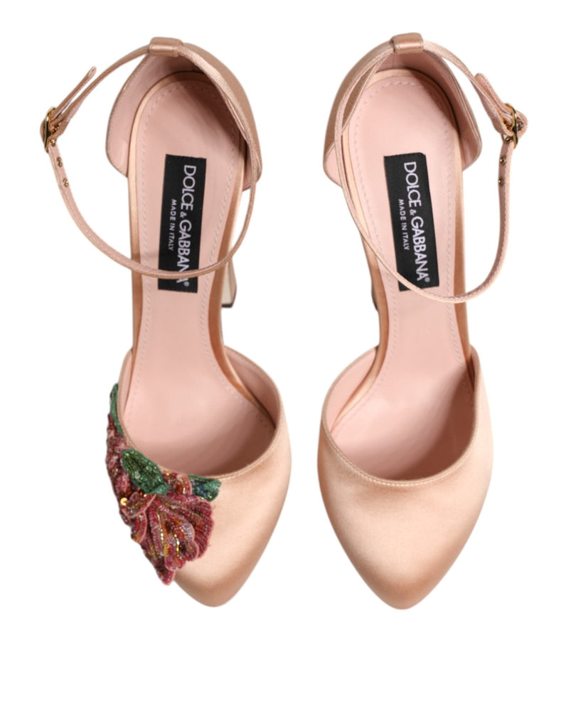 Dolce & Gabbana Pink Block Heels Ankle Strap Sandals Shoes - Beyzy Store - Dolce & Gabbana