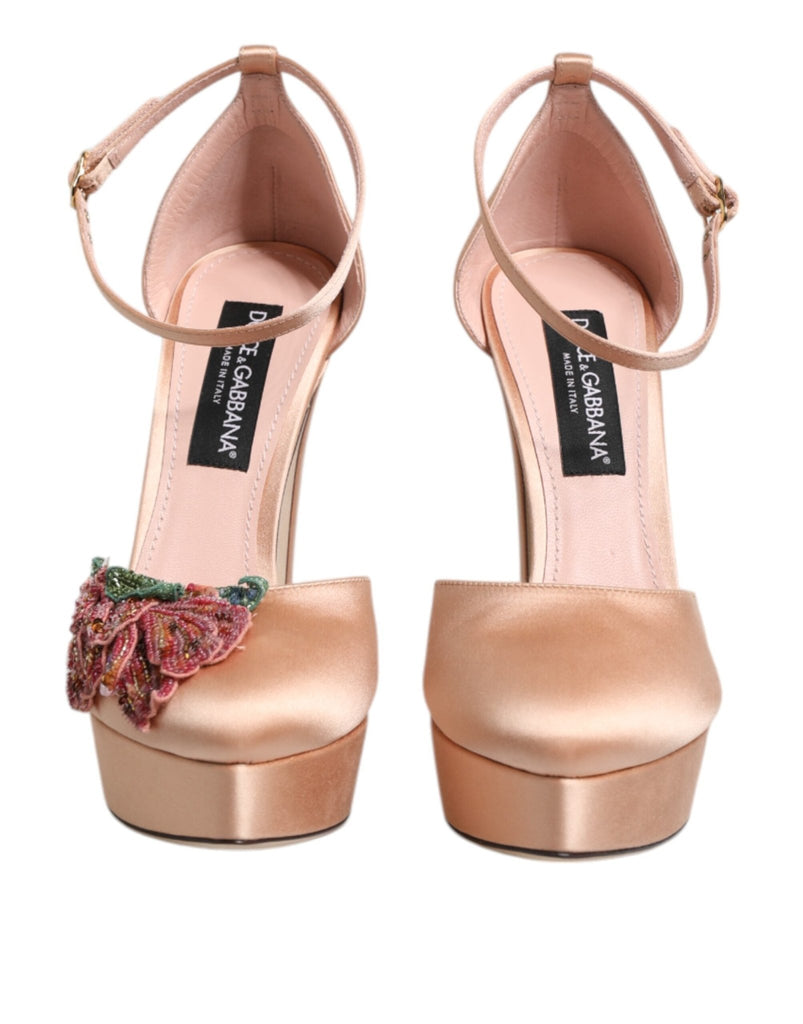 Dolce & Gabbana Pink Block Heels Ankle Strap Sandals Shoes - Beyzy Store - Dolce & Gabbana